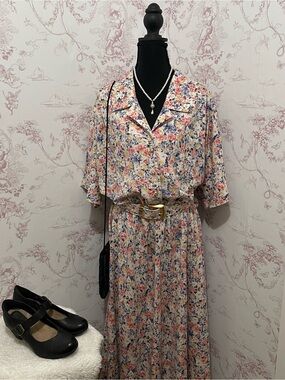 Tracy Richards women petites Floral dress with matching belt
